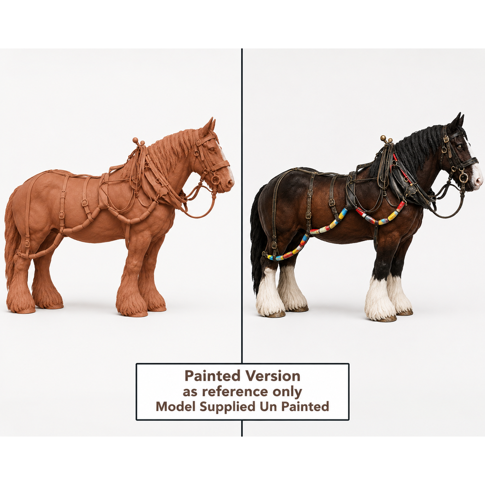 SWF004 Shire Horse A with Canal Boat Pulling Harness