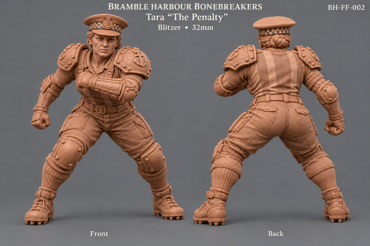 BH-FF-002 — Tara “The Penalty” Blitzer | Blood Bowl|32mm