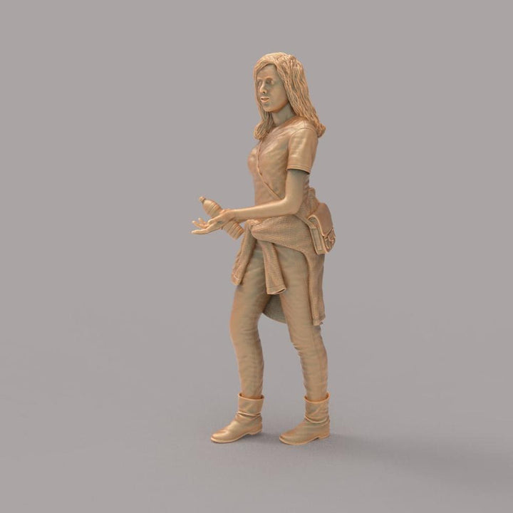 MM2092 Girl Walking with bottle water Figure