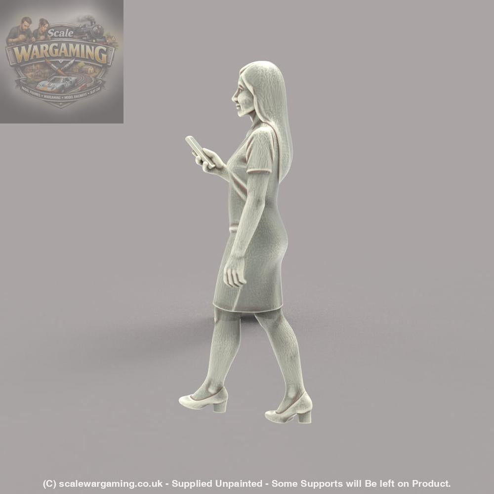 MM4182 Female with Mobile Phone Walking Figure