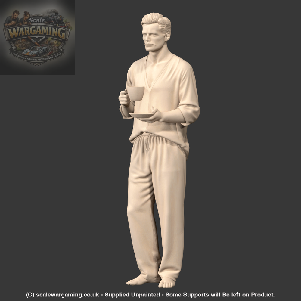 MM4237 Male in PJ’s With Cup of Tea - Figure