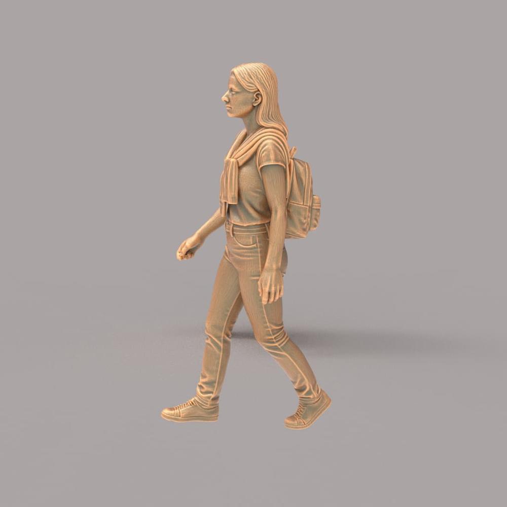 MM4273 Female Walking with Backpack Figure