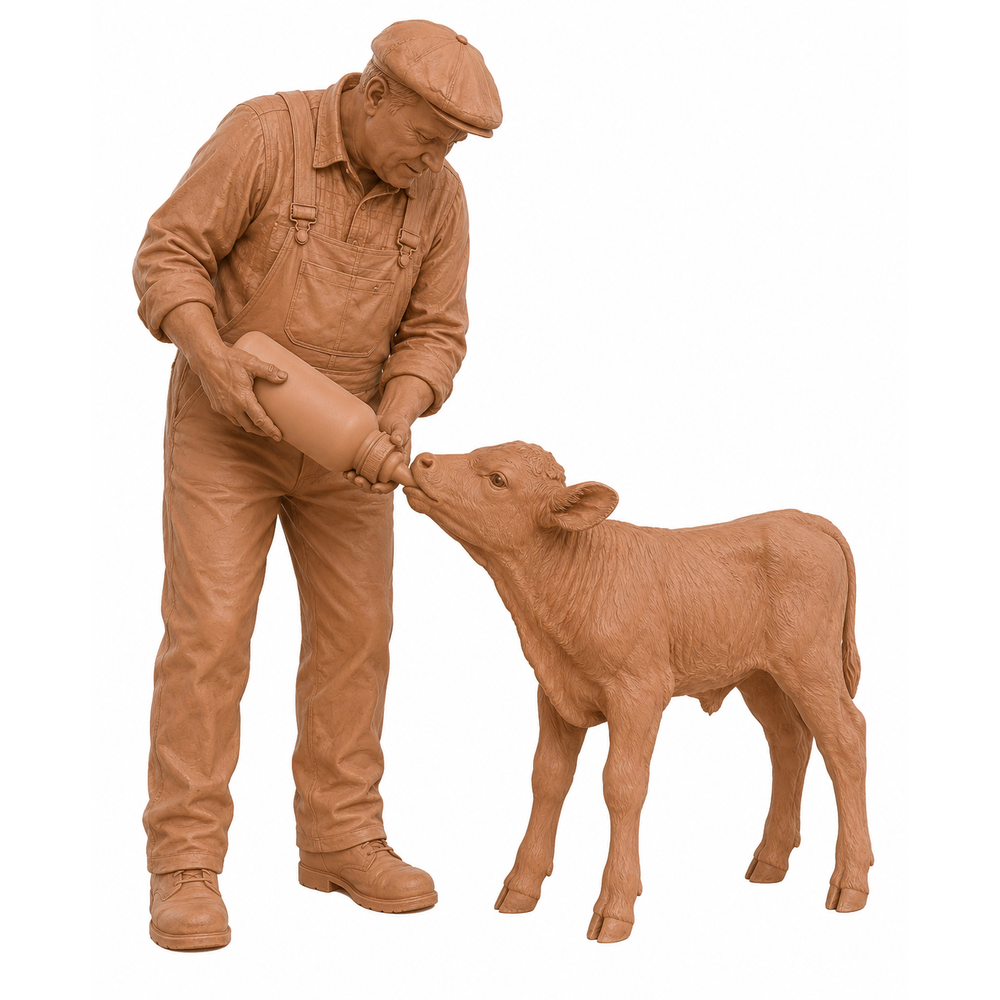 SW9508 Farmer feeding Young Calf