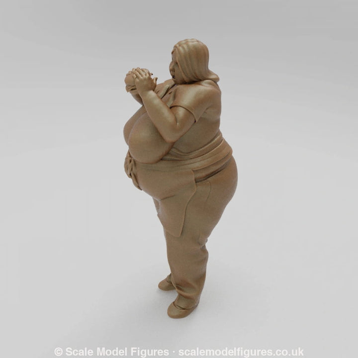 SW1131 Large Lady Eating Burger - Figure