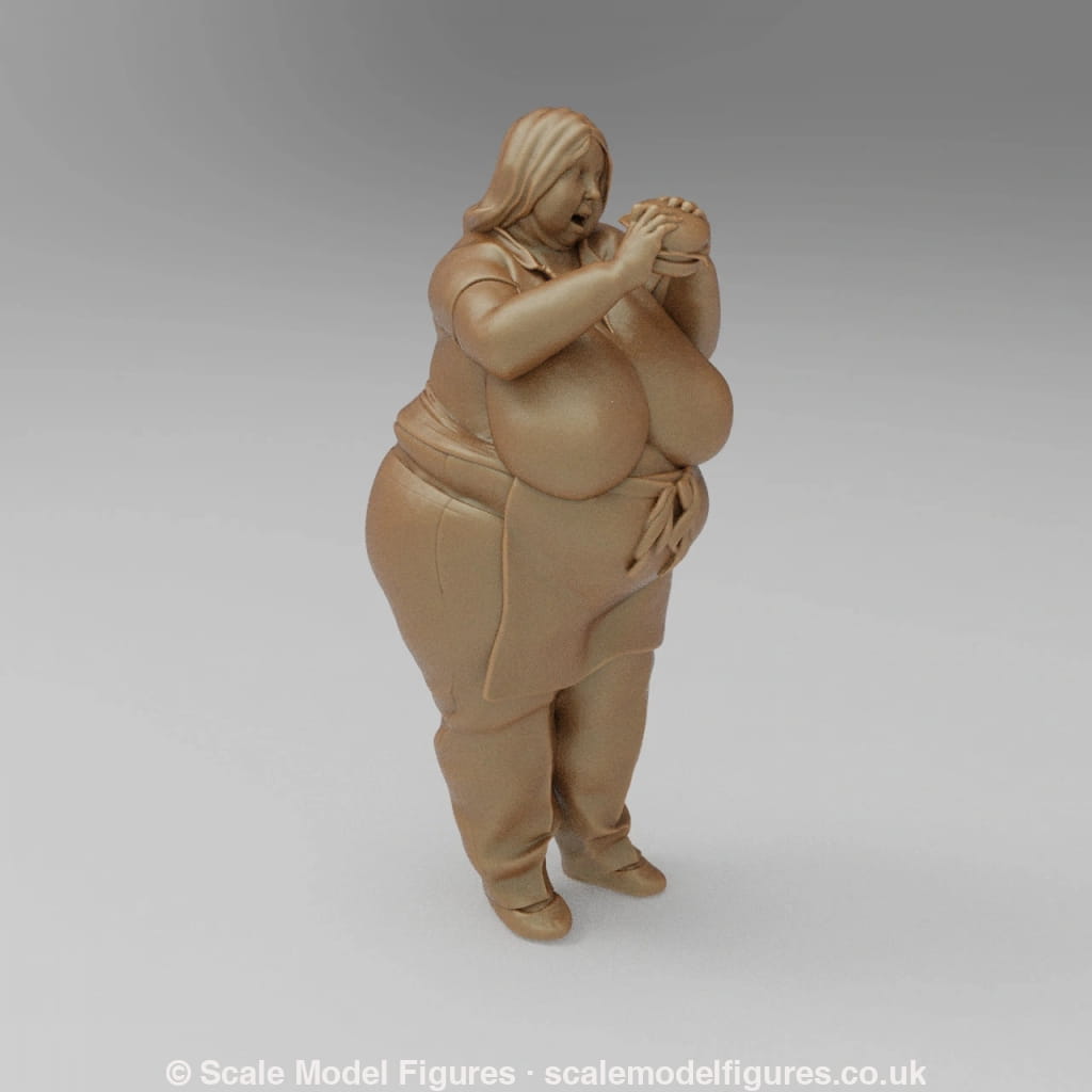 SW1131 Large Lady Eating Burger - Figure