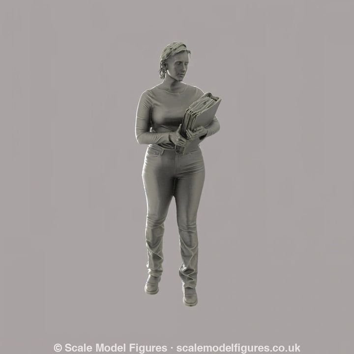 MM1147 Office girl with files Figure