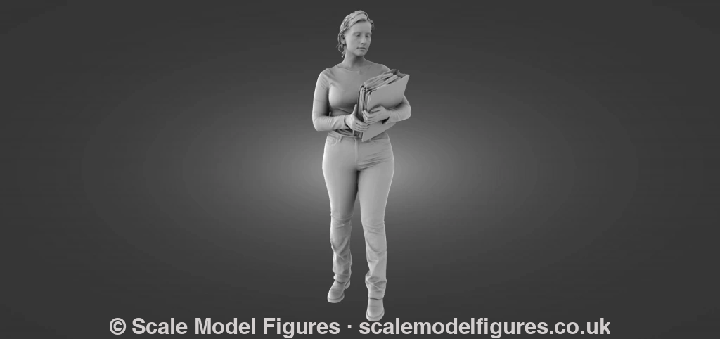 MM1147 Office girl with files Figure