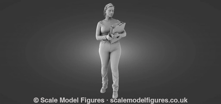 MM1147 Office girl with files Figure
