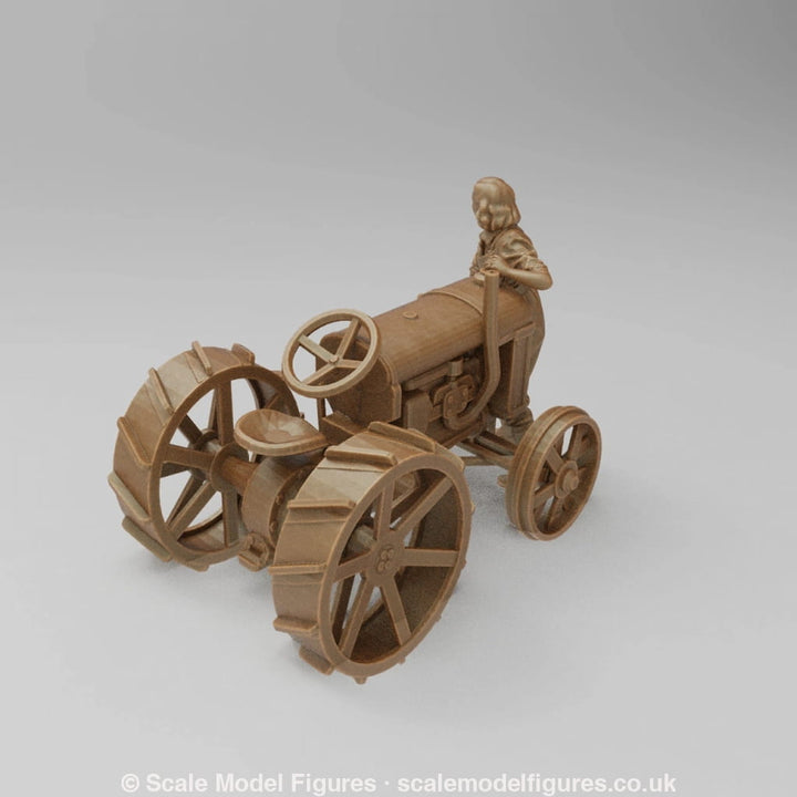 SW2140 Farmer and Girl Starting Old Tractor Scene - Figure