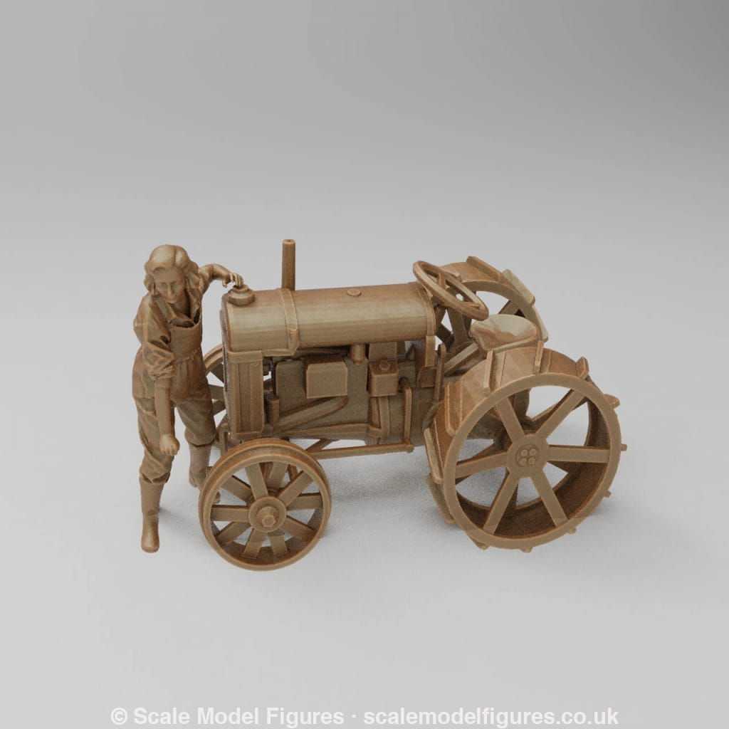 SW2140 Farmer and Girl Starting Old Tractor Scene - Figure
