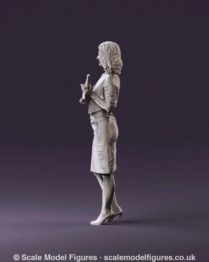 Girl With Wine Bottle In Dress Figure