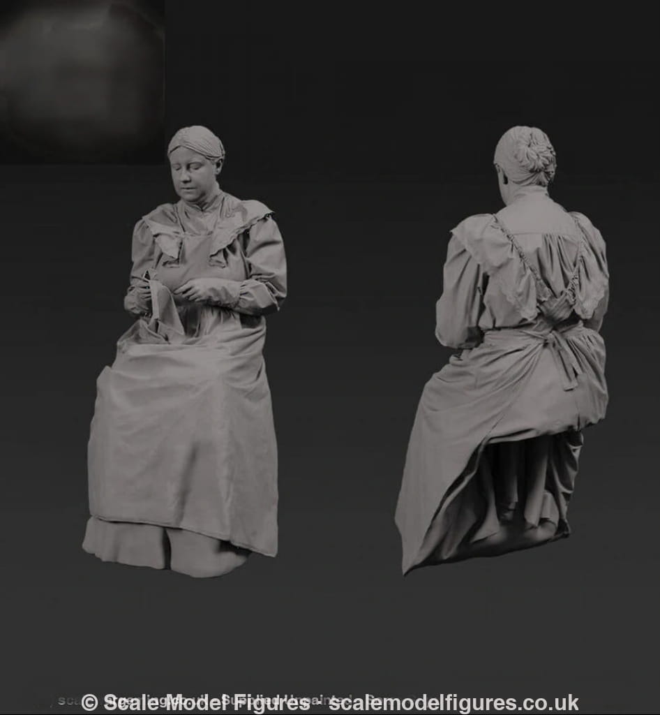 132s-0112 Sitting Maid Figure