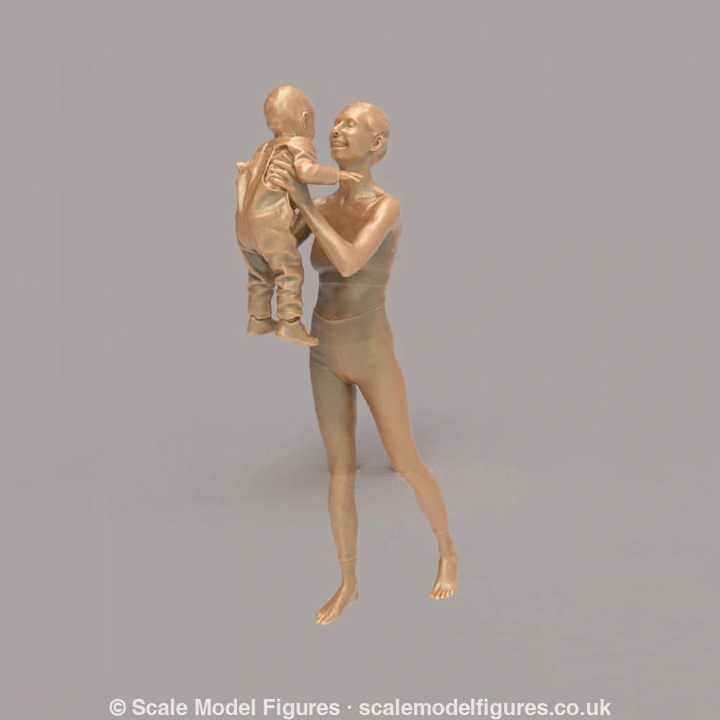 132s-0158 Mother holding Baby up in air Figure