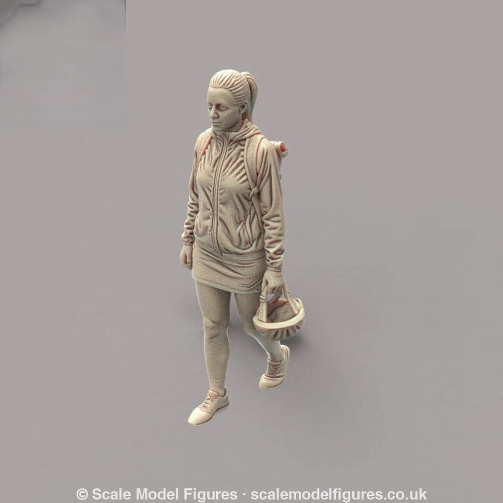 MM4173 Young Female in Skirt holding Cycle Helmet Figure