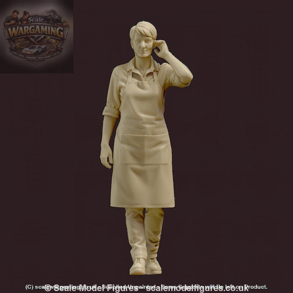 MM4174 Female in Apron Hand on Ear Figure