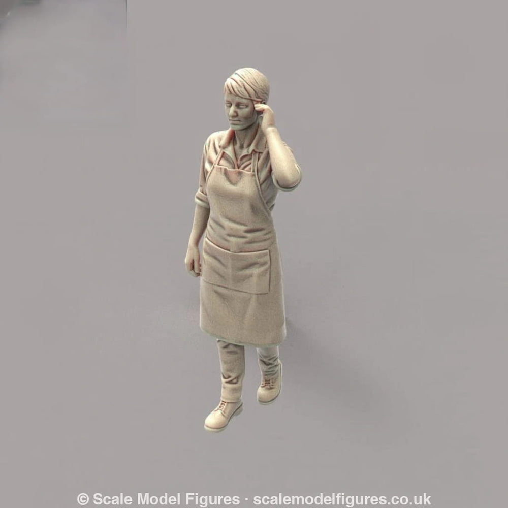 MM4174 Female in Apron Hand on Ear Figure