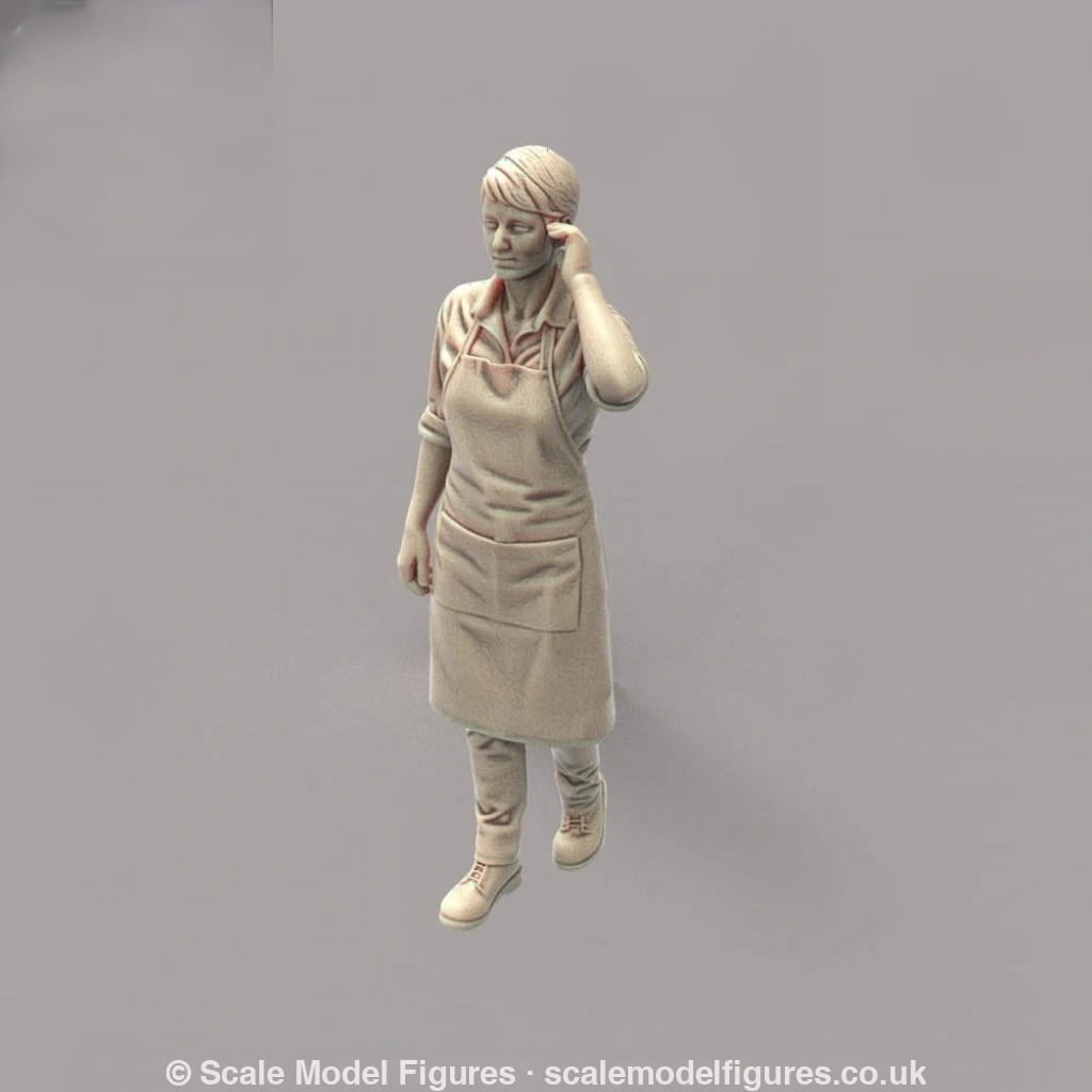 MM4174 Female in Apron Hand on Ear Figure