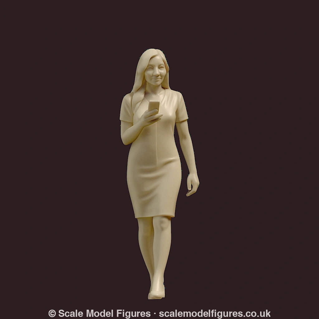 MM4182 Female with Mobile Phone Walking Figure