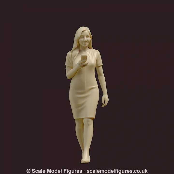 MM4182 Female with Mobile Phone Walking Figure