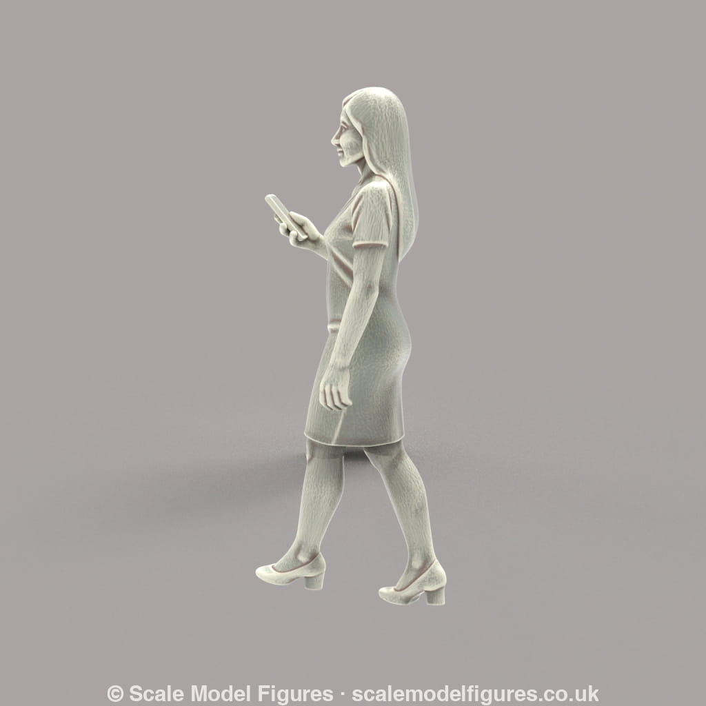 MM4182 Female with Mobile Phone Walking Figure