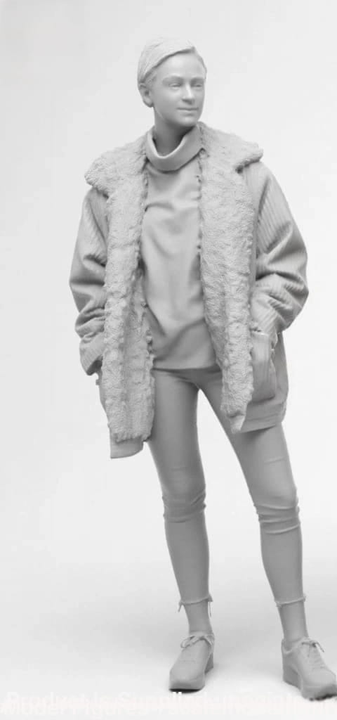 Trendy Girl In Winter Coat Figure