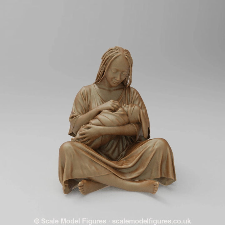 SW8009 Young Mum and Bay Sitting on Floor - Figure