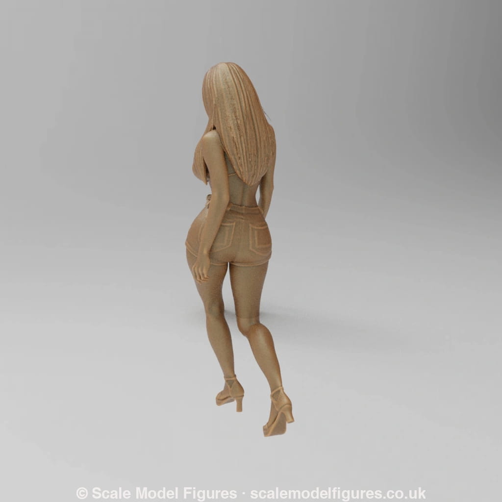 SW8182 Young Girl wearing Shorts and Bikini Top - Figure