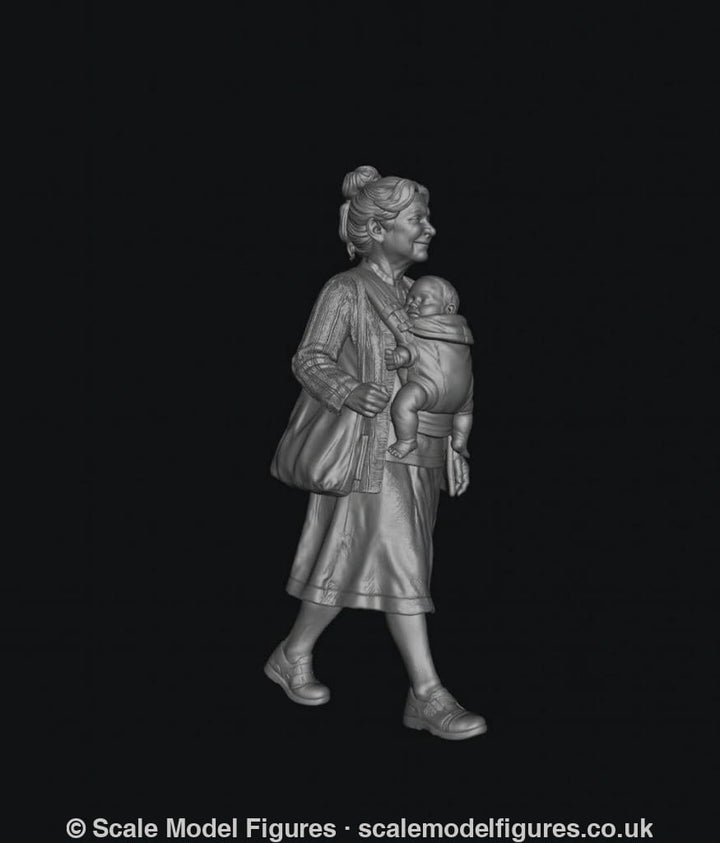 SMF8300 Grandma Carrying Baby in Harness 1 - Figure