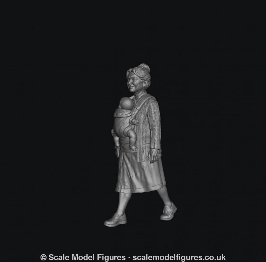 SMF8300 Grandma Carrying Baby in Harness 1 - Figure