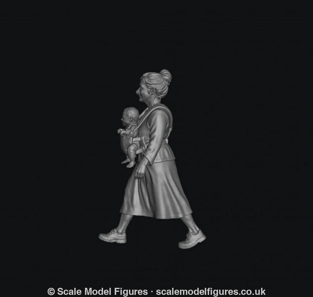 SMF8300 Grandma Carrying Baby in Harness 2 - Figure