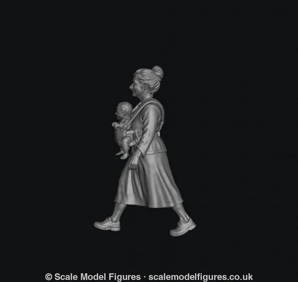 SMF8300 Grandma Carrying Baby in Harness 2 - Figure