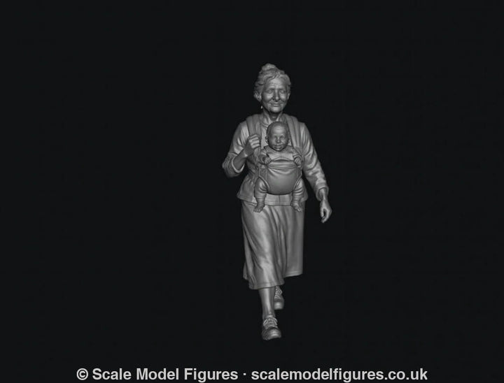 SMF8300 Grandma Carrying Baby in Harness 2 - Figure
