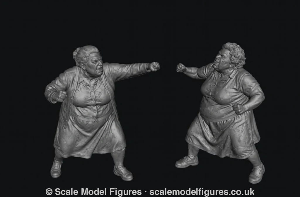 SMF8336 2 Female Pensioners Fighting - Figure