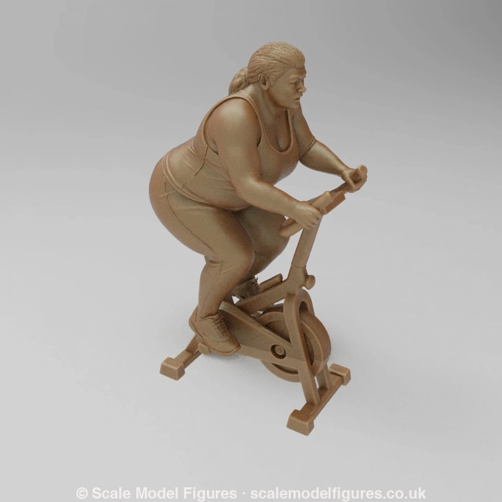 SW9082 Large Female on Exercise Bike - Figure