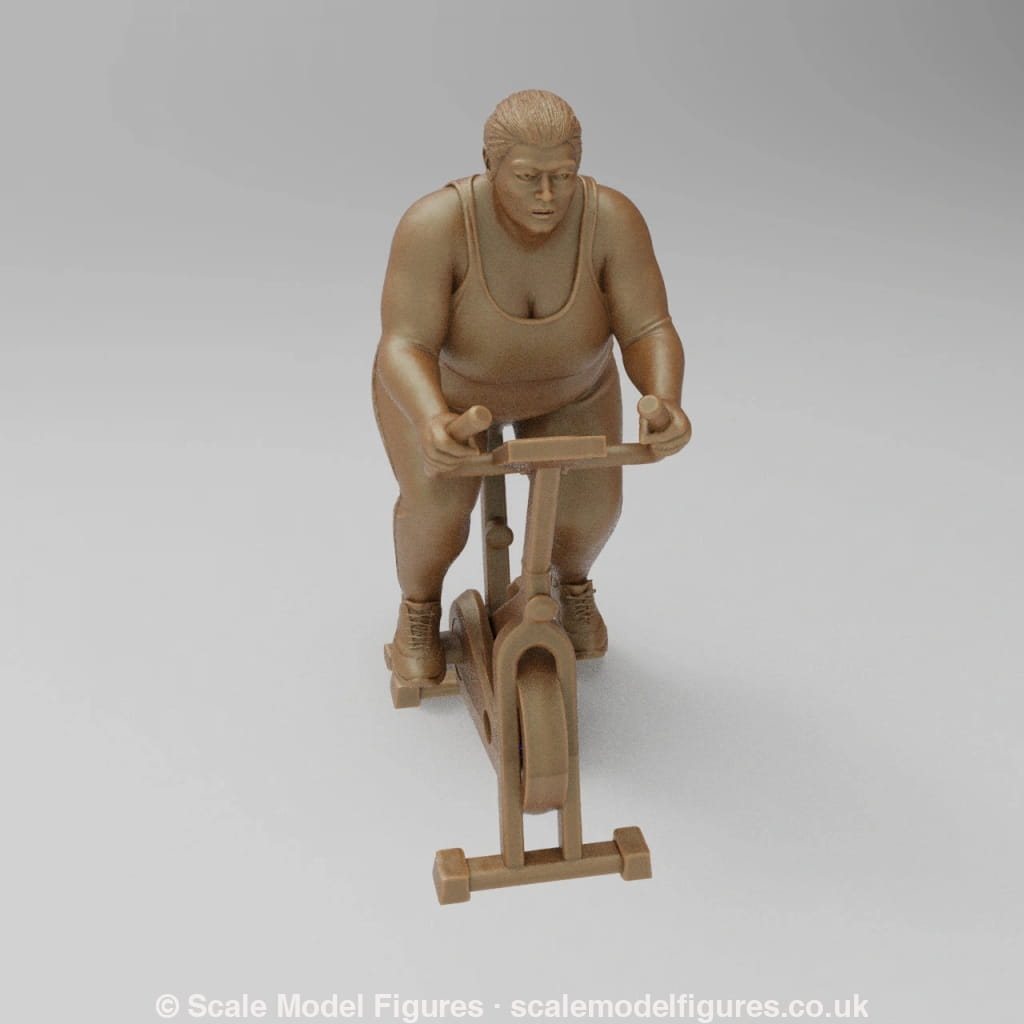 SW9082 Large Female on Exercise Bike - Figure