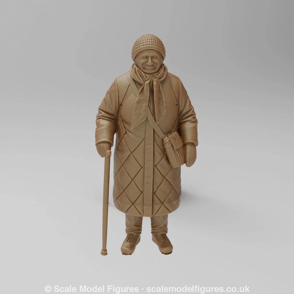 SW9155 Female Pensioner in Winter Coat - Figure