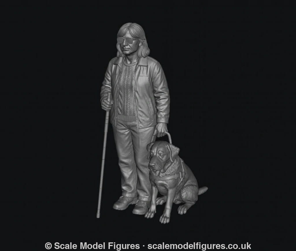 SMF9355 Blind Women and Guide Dog - Figure