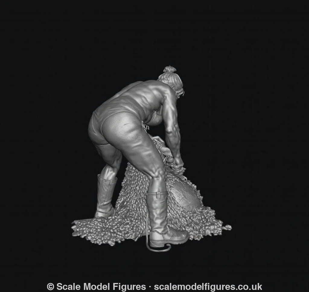 SMF9504 Female Farmer wearing Bikini Sheering Sheep - Figure