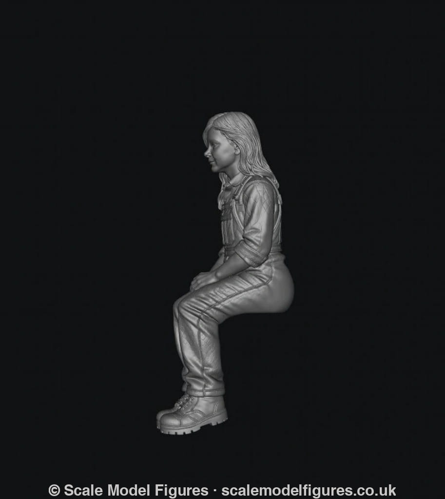 SMF9554 1:32 Scale Young Girl Sitting on Tractor Passenger Seat - Figure