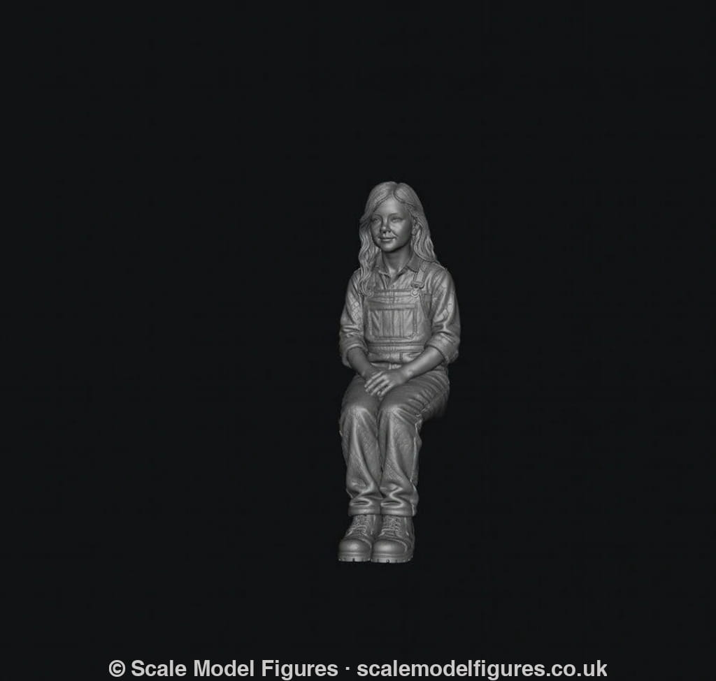SMF9554 1:32 Scale Young Girl Sitting on Tractor Passenger Seat - Figure