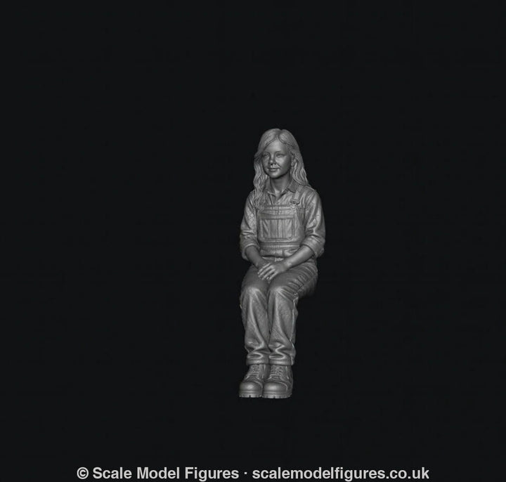 SMF9554 1:32 Scale Young Girl Sitting on Tractor Passenger Seat - Figure