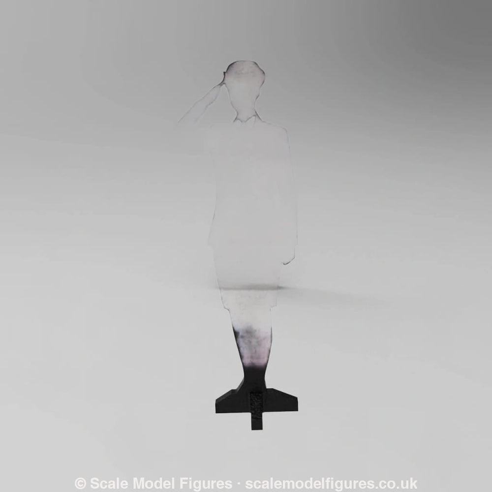 SWM005 Saluting Wren Officer Silhouette Memorial Statue - Figure