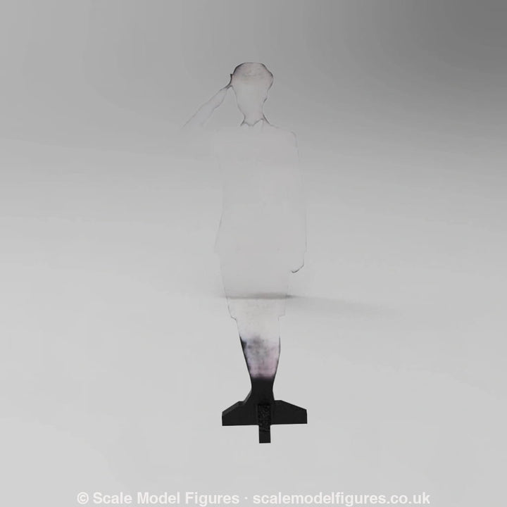 SWM005 Saluting Wren Officer Silhouette Memorial Statue - Figure