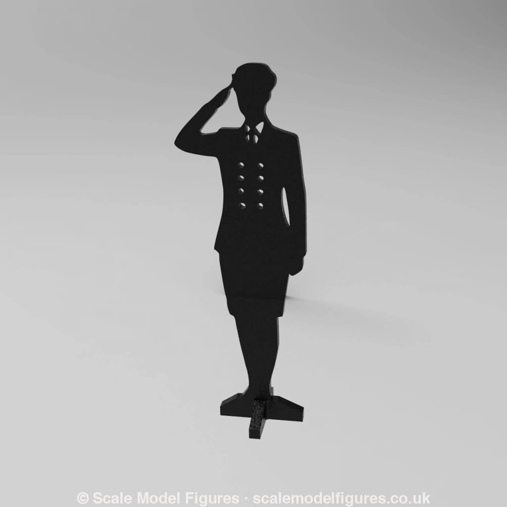 SWM005 Saluting Wren Officer Silhouette Memorial Statue - Figure
