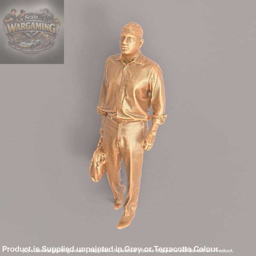 MM072 Male Commuter/Office Worker with Bag Figure