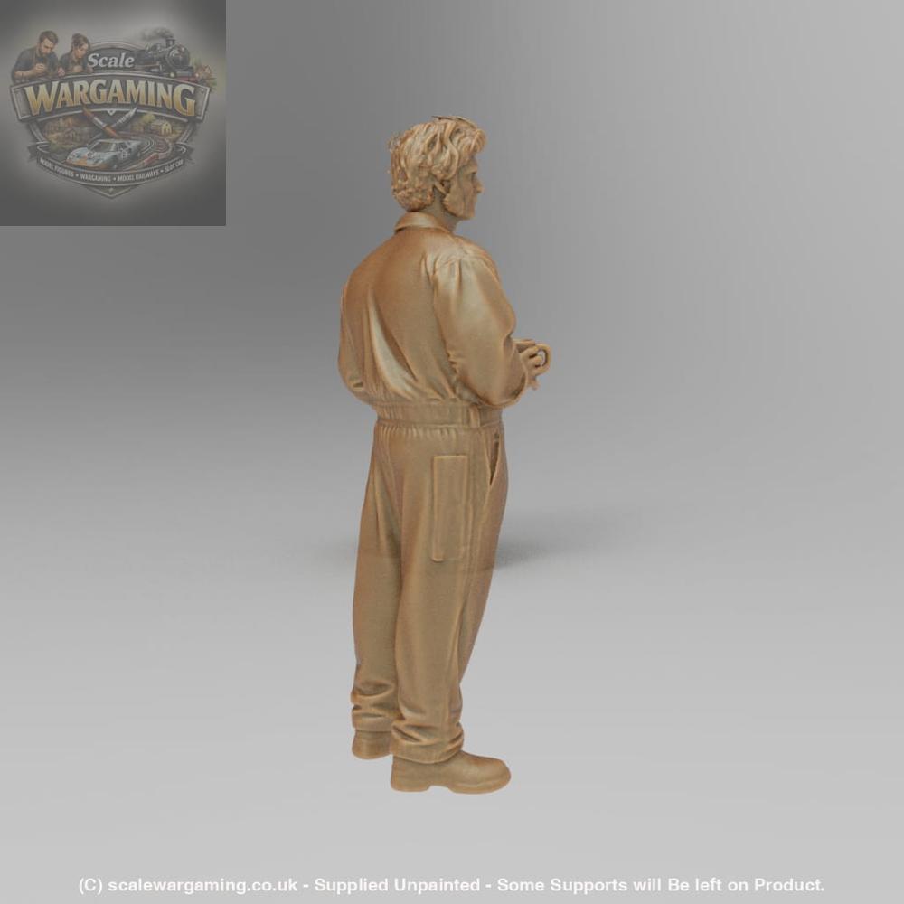 SW3018 Guy the Mechanic in Overalls drinking tea - Figure