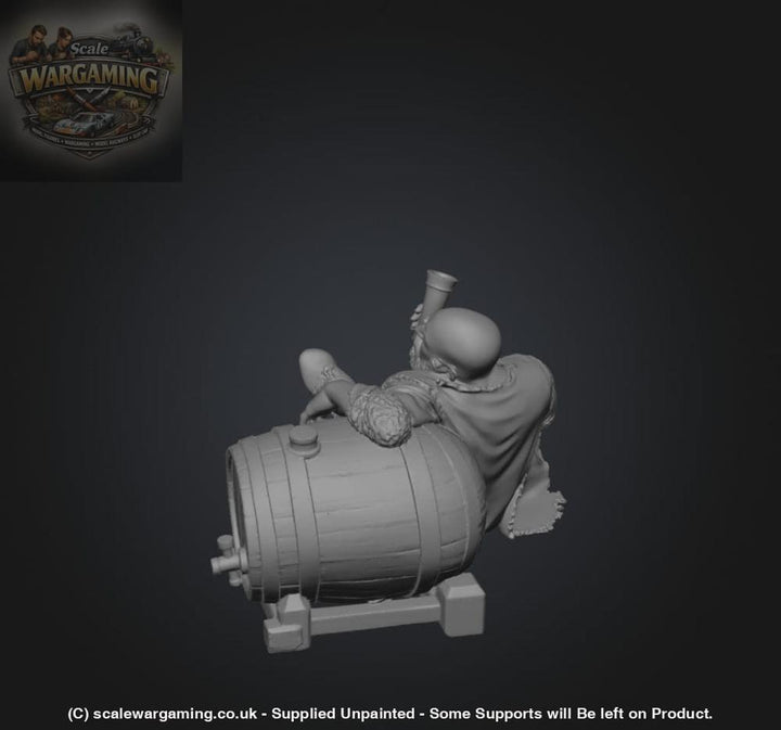 SW3117 Medieval Male Drunk on Barrell - Figure