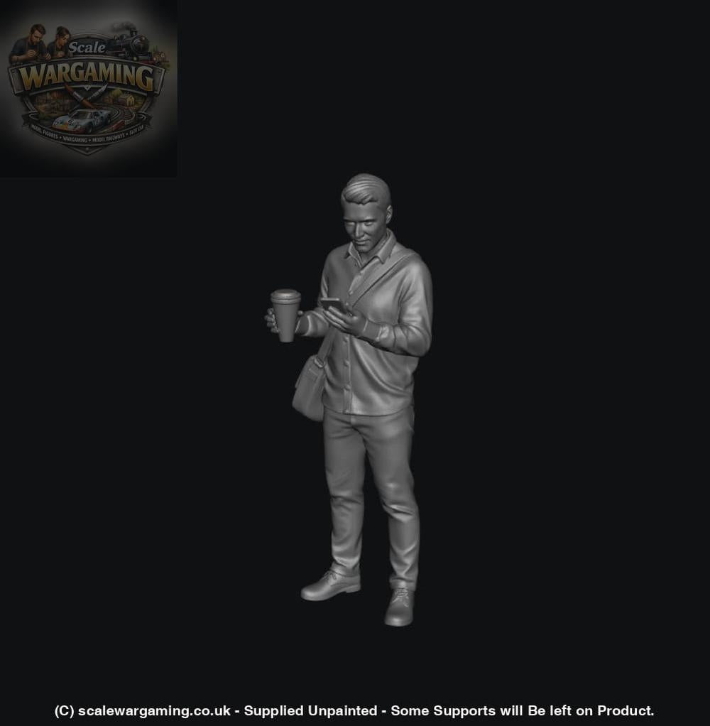 SW5014 Street People - Morning Commuter with Coffee and Phone - Figure