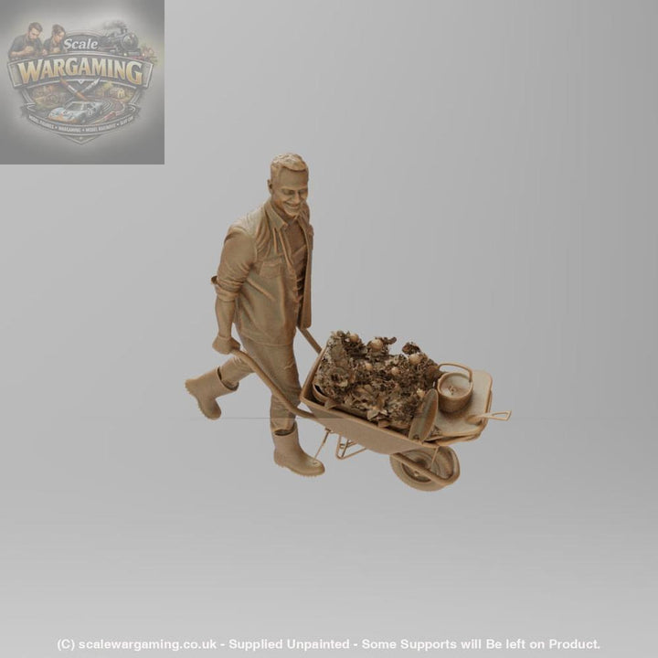 SW8192 Male Gardener with Wheelbarrow - Figure