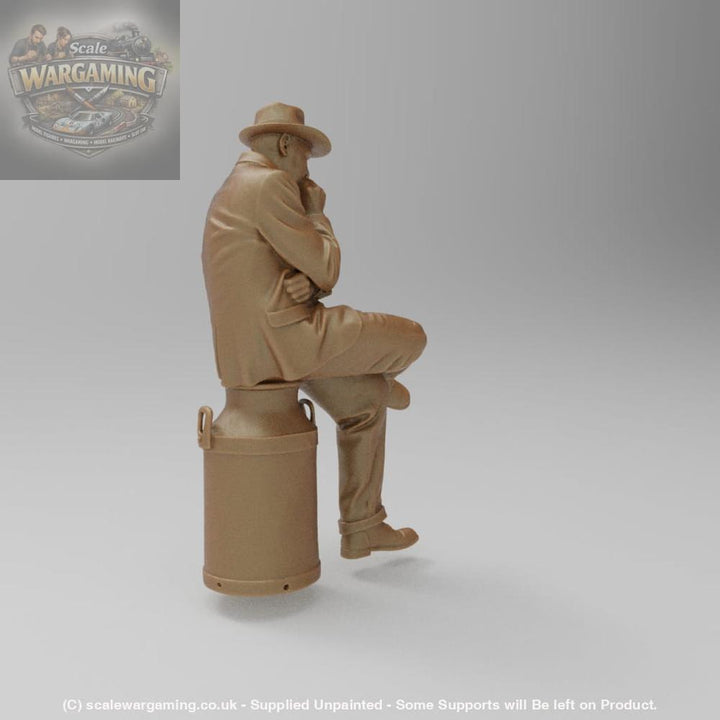 SW8195 Male Sitting on Milk Churn - Figure